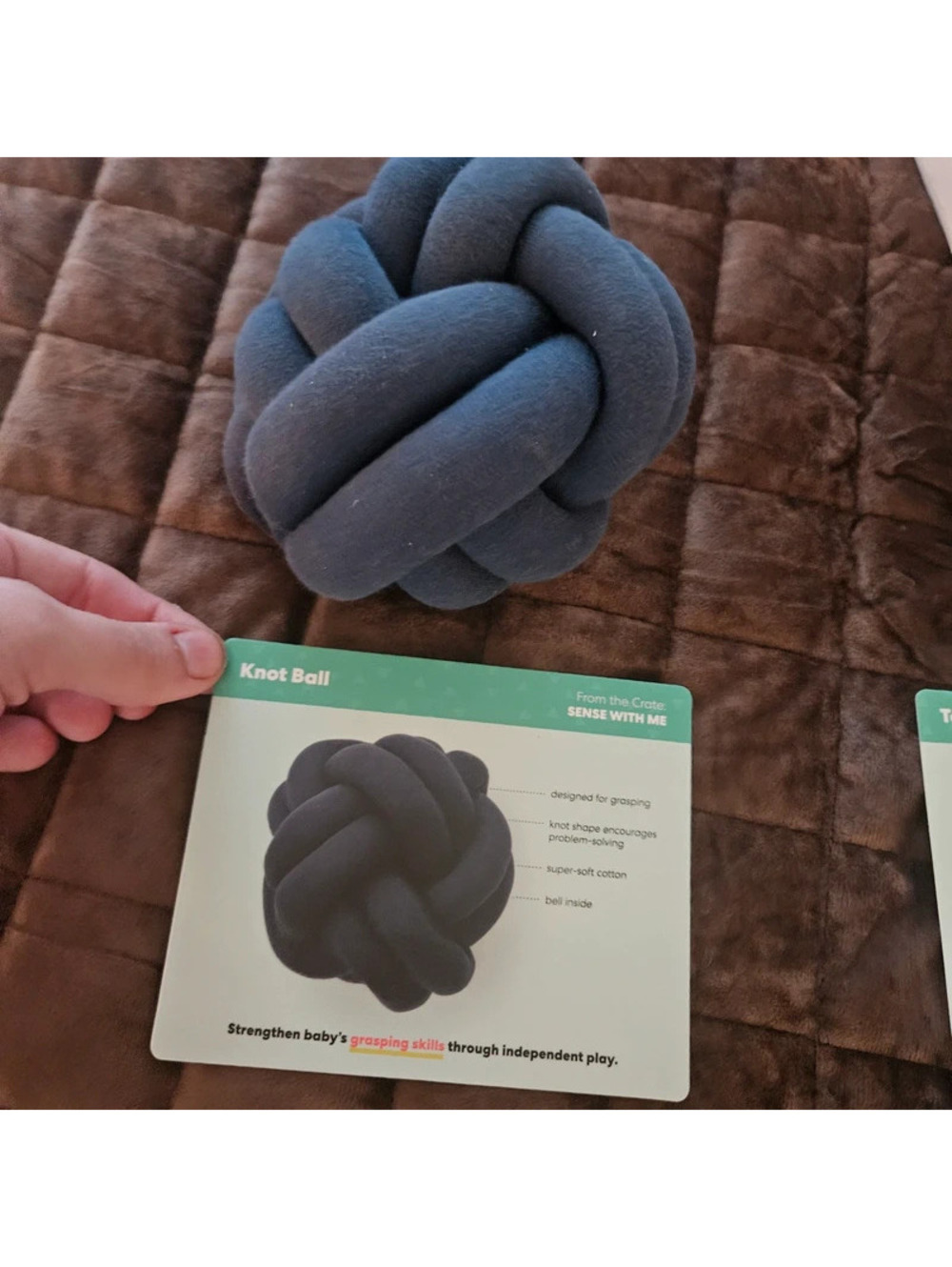 KiwiCo Panda Crate Sense With Me Knot Ball Baby Sensory Rattle Toy